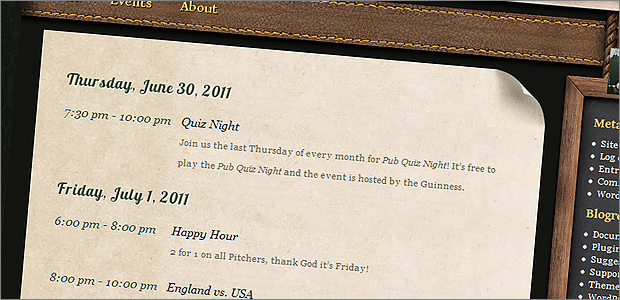 Custom Post Types Events